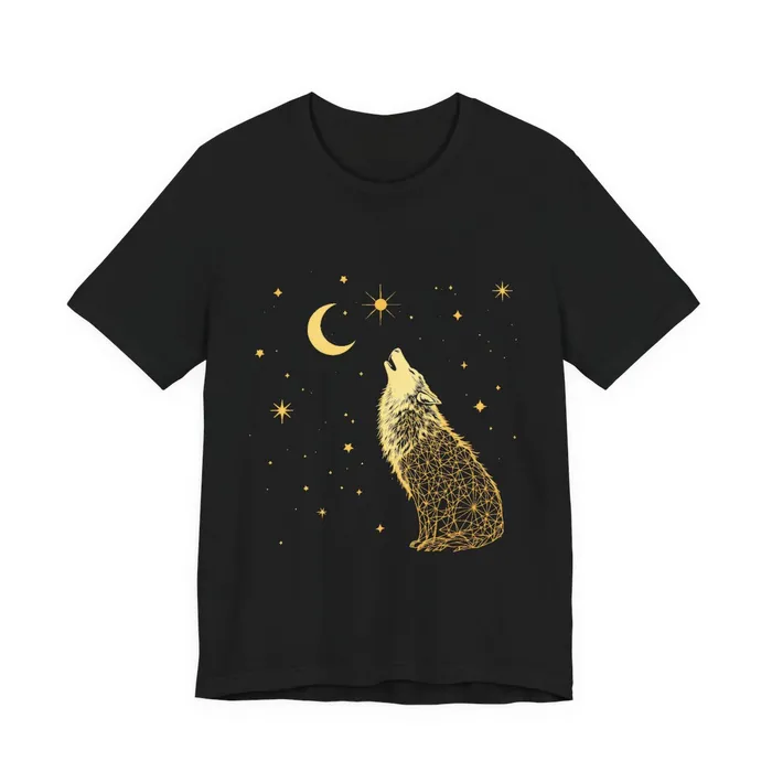 Wolf & Moon on a t-shirt