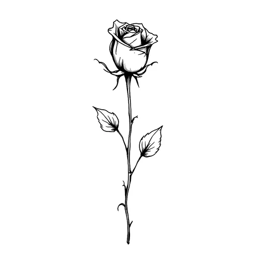 Fine Line Rose tattoo design