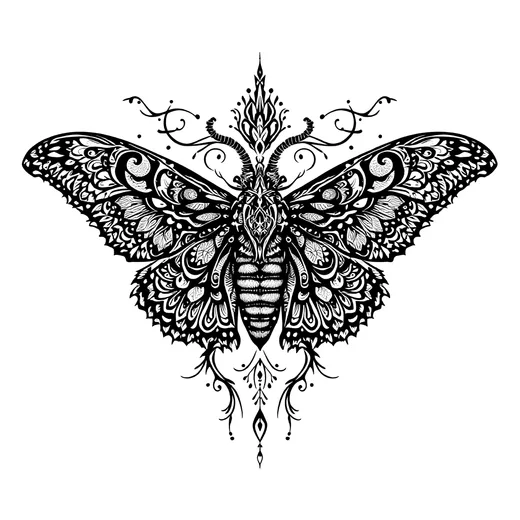 Ornamental Moth tattoo design